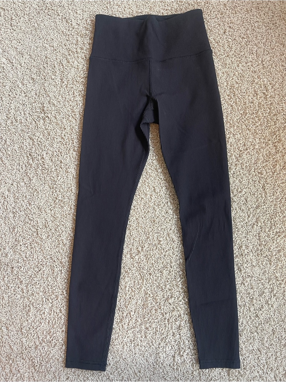 Athleta Black Elation Ribbed High-Waist Leggings
